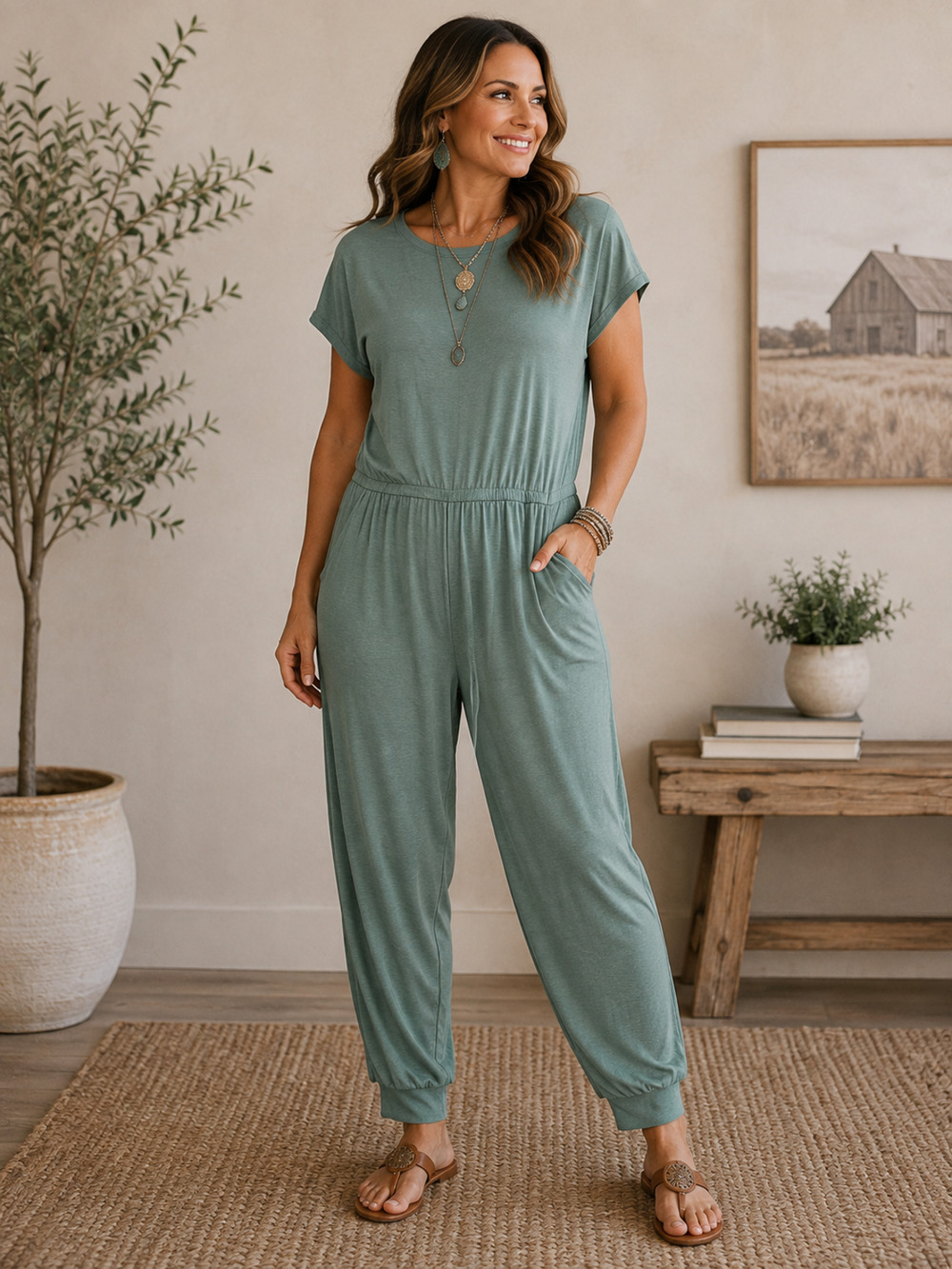 Sage green jumpsuit